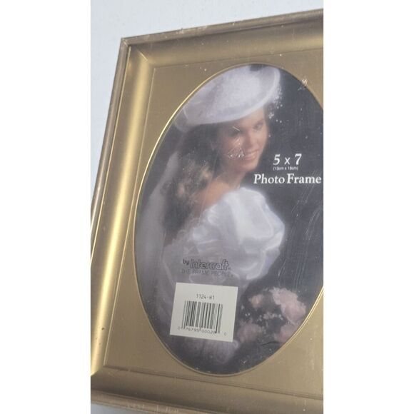 Vintage Intercraft Shadowbox Picture Frame-5x7" Oval Metal Tabletop & Wall NEW - Picture 5 of 11